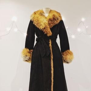1970s suede fox coat